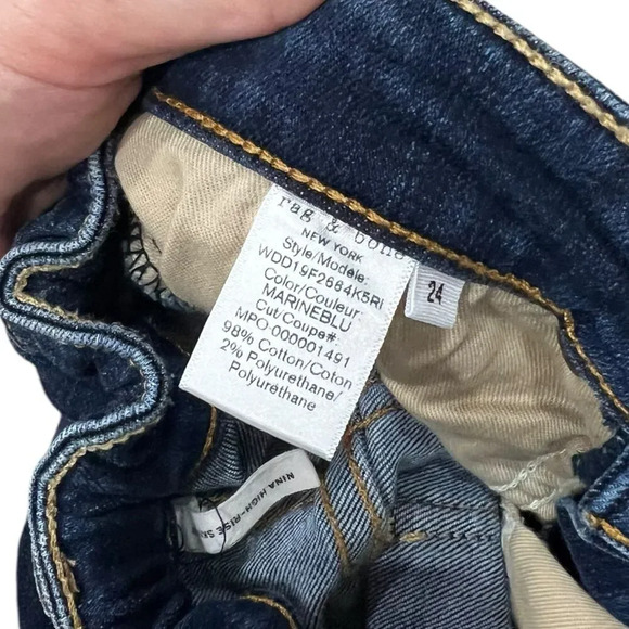 Rag & Bone Marine Blue Nina High Rise Skinny Jeans 24 - Picture 5 of 5